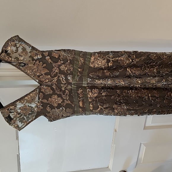 NWT Tadashi Shoji Lace Sequn A Line Gown Dress - Picture 10 of 12